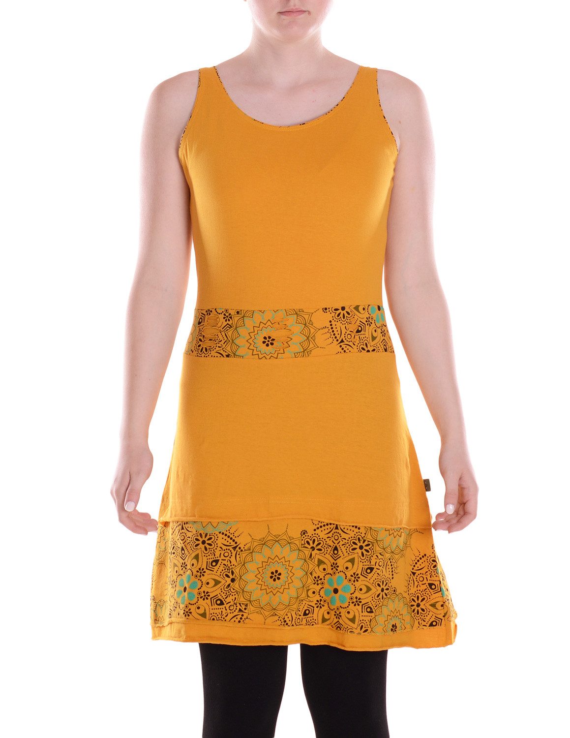 Vishes Sommerkleid Damen mittellanges Kleid Baumwolle Geometrisch A-Linie Alternative Bekleidung, Ethno, Hippie, Retro Style
