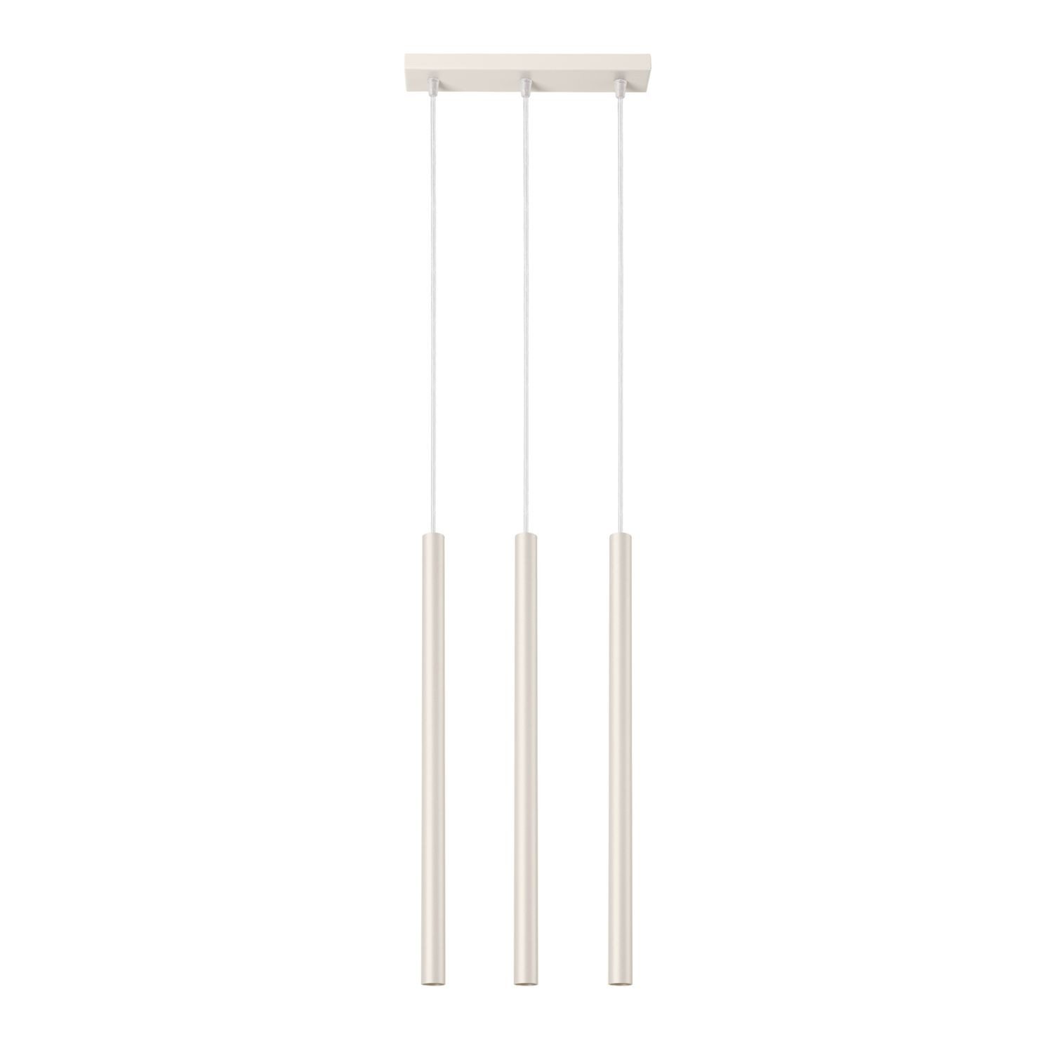 Licht-Erlebnisse Pendelleuchte PETERA, ohne Leuchtmittel, Metall H: max. 94 cm Beige G9 3-flammig länglich Modern