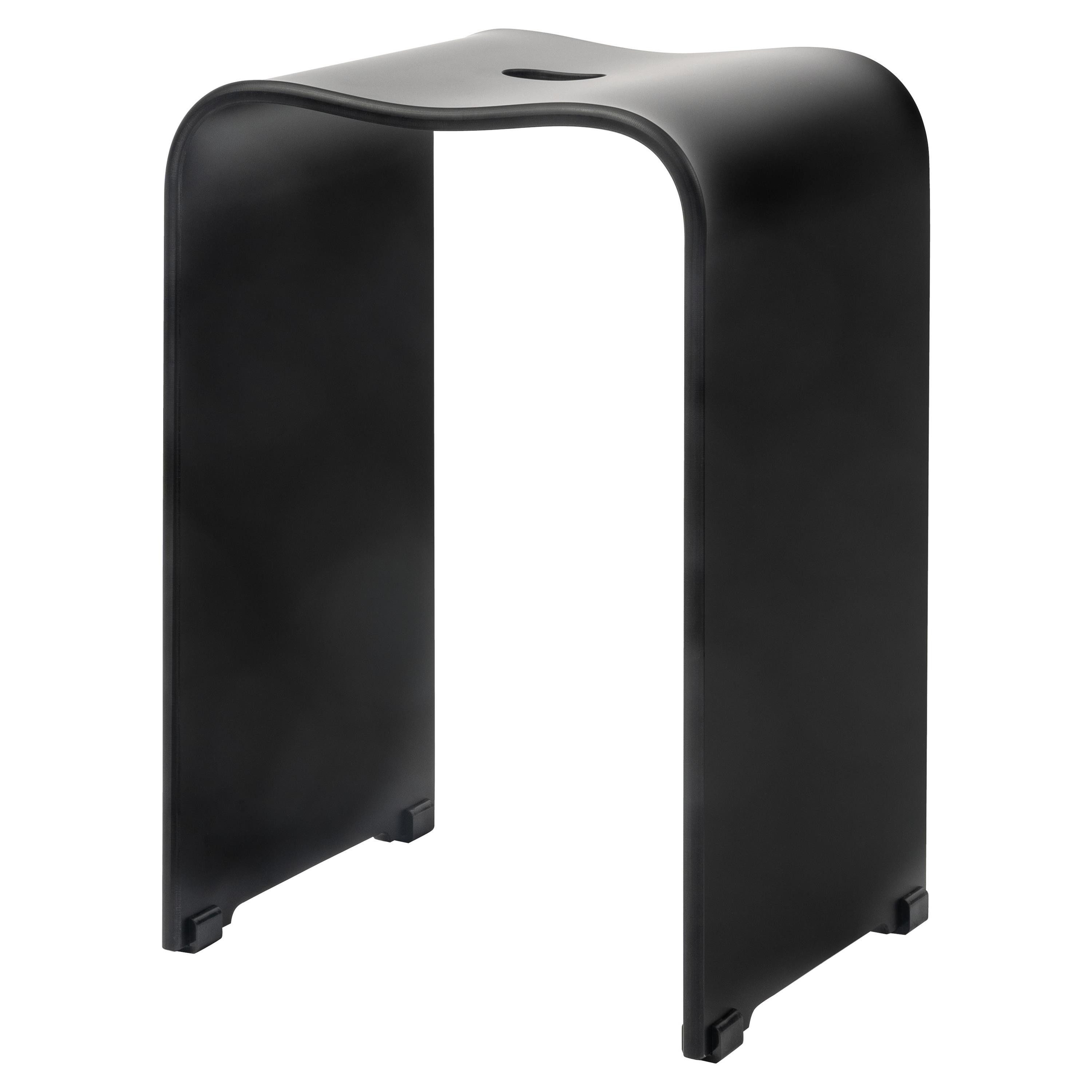 bremermann Dusch- und Badhocker Duschhocker aus schwarz-matten Acryl, belastbar bis 130 kg