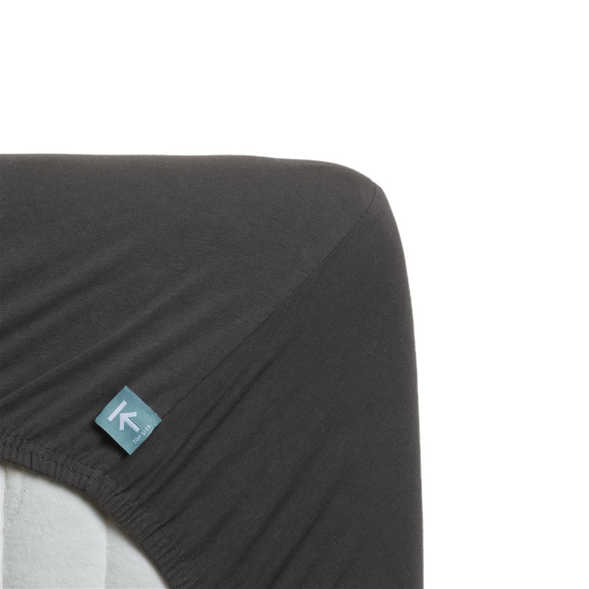 Beddinghouse Spannbettlaken Spannbettlaken Jersey STR HL Anthracite 200x200/220 grau, Baumwolle, Gummizug: Rundum, (1 Stück), Spannbettlaken Spannbetttuch Laken mit Gummizug