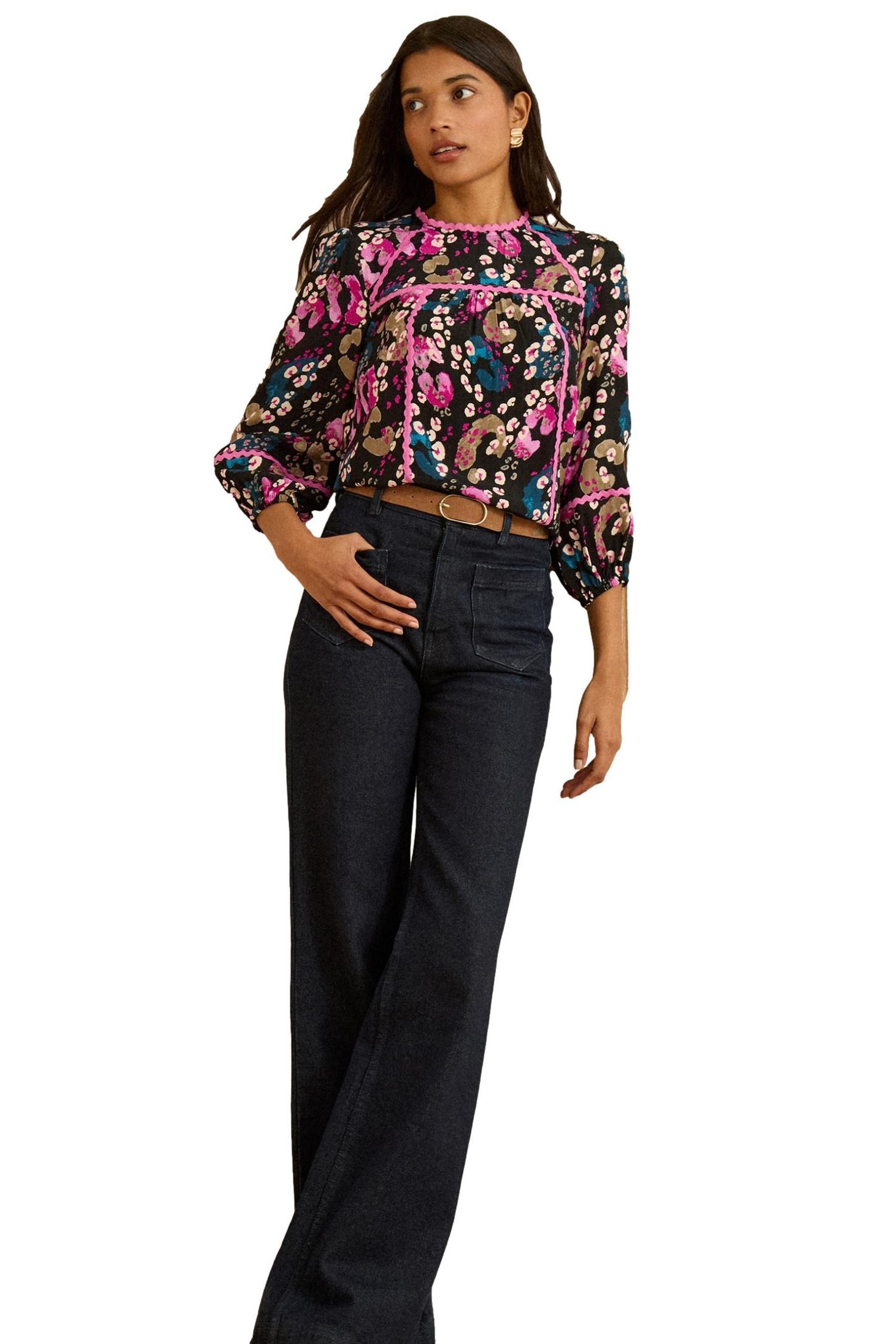 Love & Roses Langarmbluse Love & Roses Ric-Rac-Bluse, Regular (1-tlg)