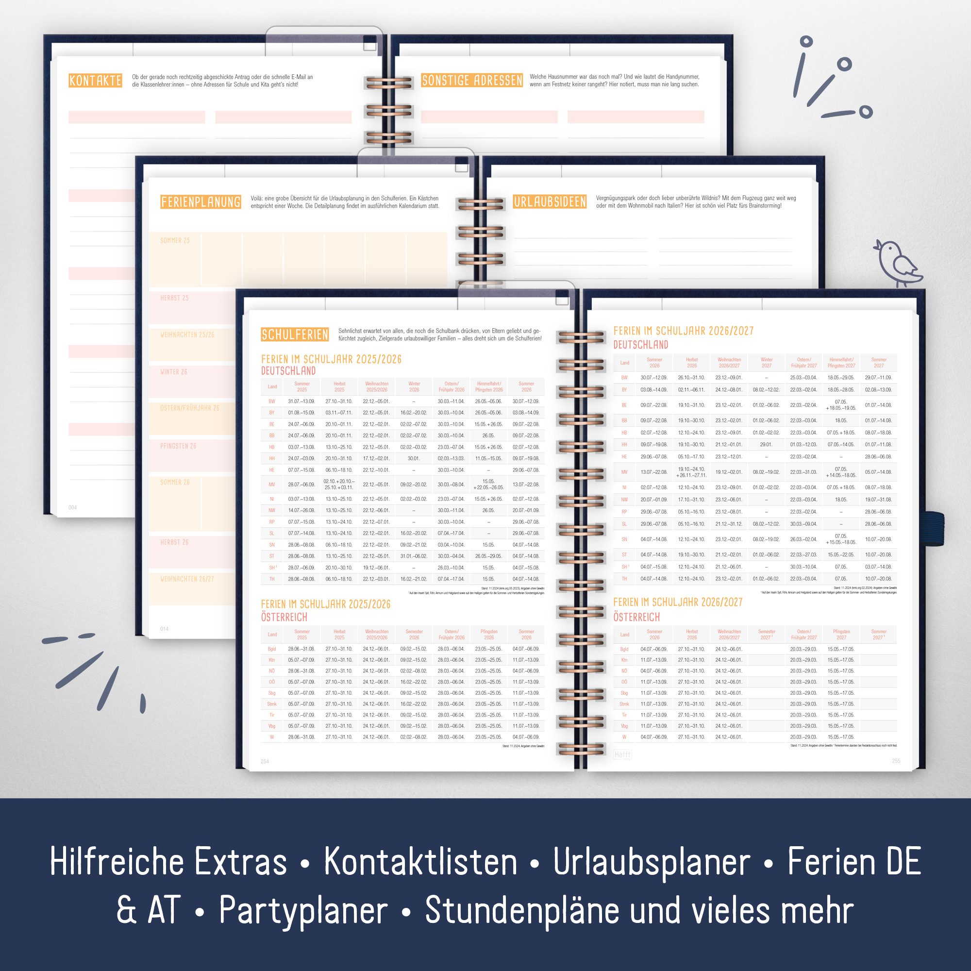 Häfft Familienkalender Family-Timer Deluxe 2025/2026 / A5 / 18 Monate