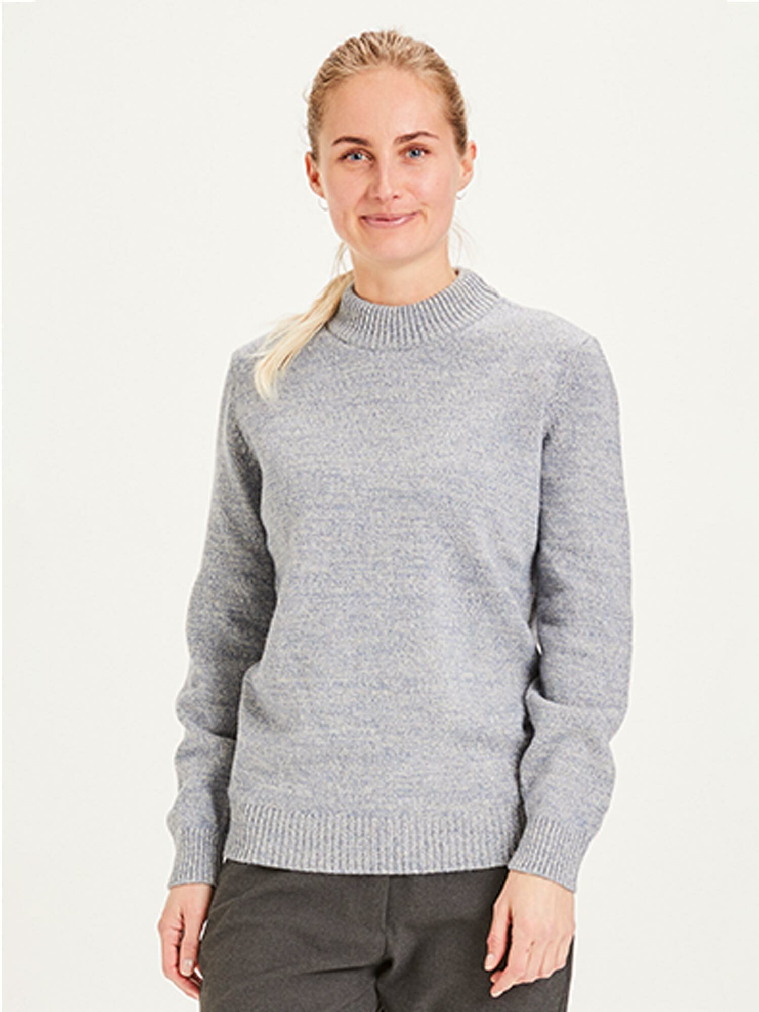 KnowledgeCotton Apparel Wollpullover MYRTHE Lambswool Twisted High Neck