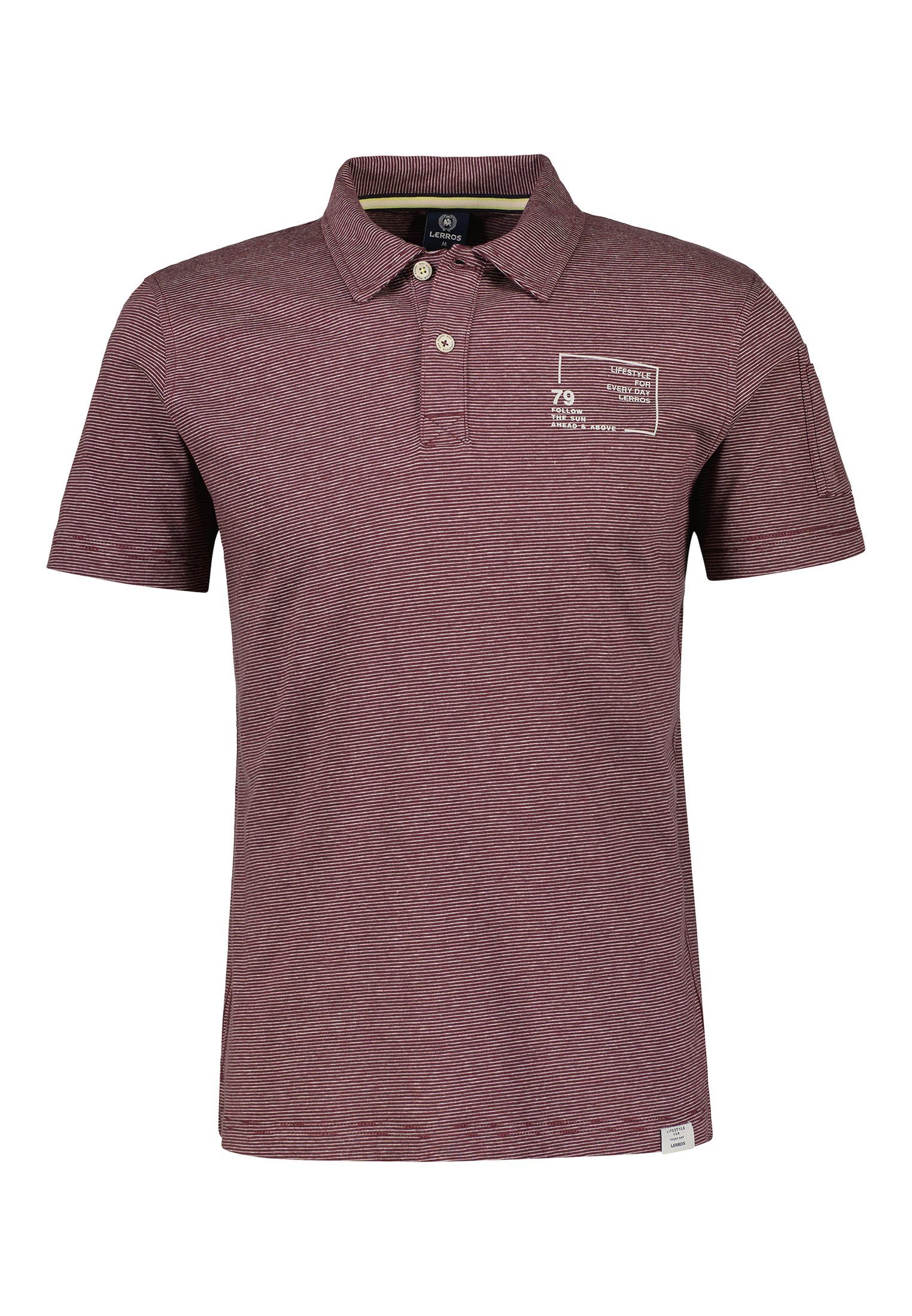 Echte Qualität LERROS Poloshirt LERROS SUMMER Poloshirt washed Finelinerstreifen, WINE mit