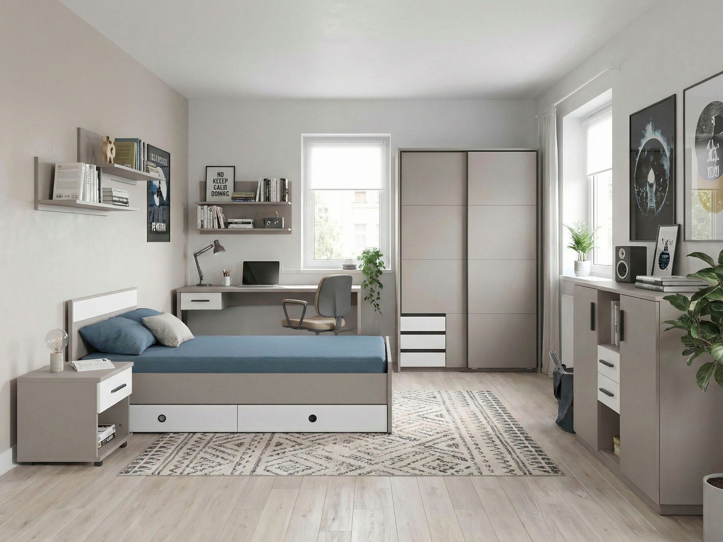 Wimex Highboard Bahamas, inkl. 2 Schubladen in Absatzdekor, Breite: 122cm, Passend zur Jugendzimmer-Serie Bahamas