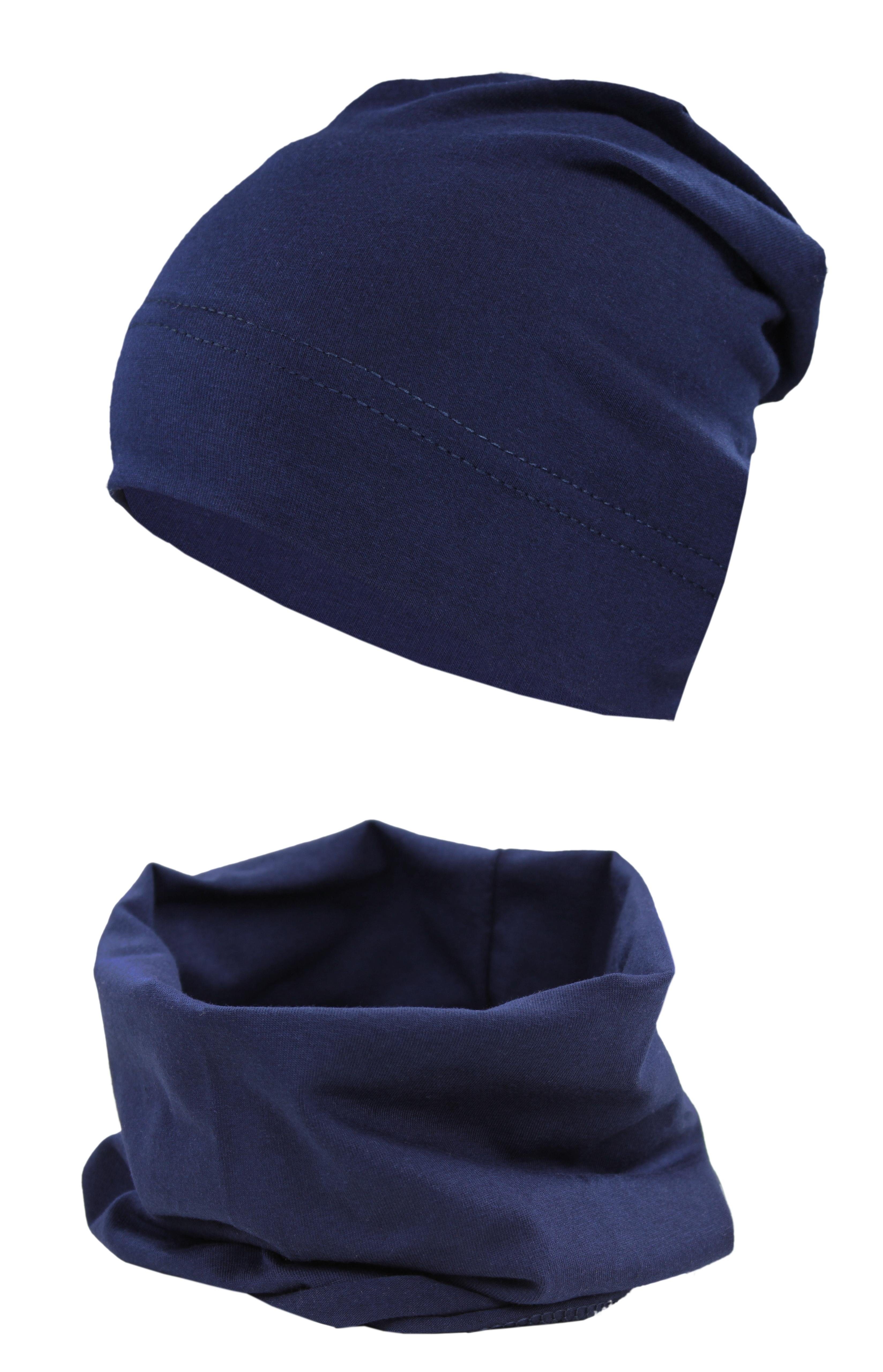 und Mütze Beanie Jungen Set & TupTam Schal 2er Dunkelblau Mütze TupTam Schlauchschal