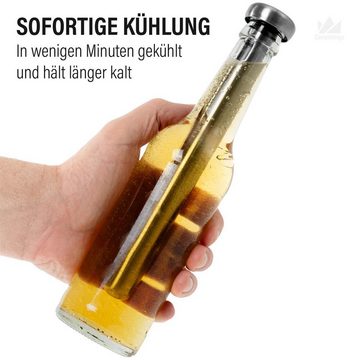 CoverKingz Outdoor-Flaschenkühler Bierkühler 2 x Edelstahl Bierkühlstab mit Flaschenöffner Bierflaschen, Robust, Glänzend, Edlstahl