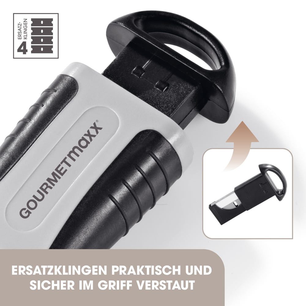 GOURMETmaxx Glasschaber Kochfeldschaber 13x5x2cm schwarz/grau Kochfeldschaber Ideal für alle glatten Oberflächen