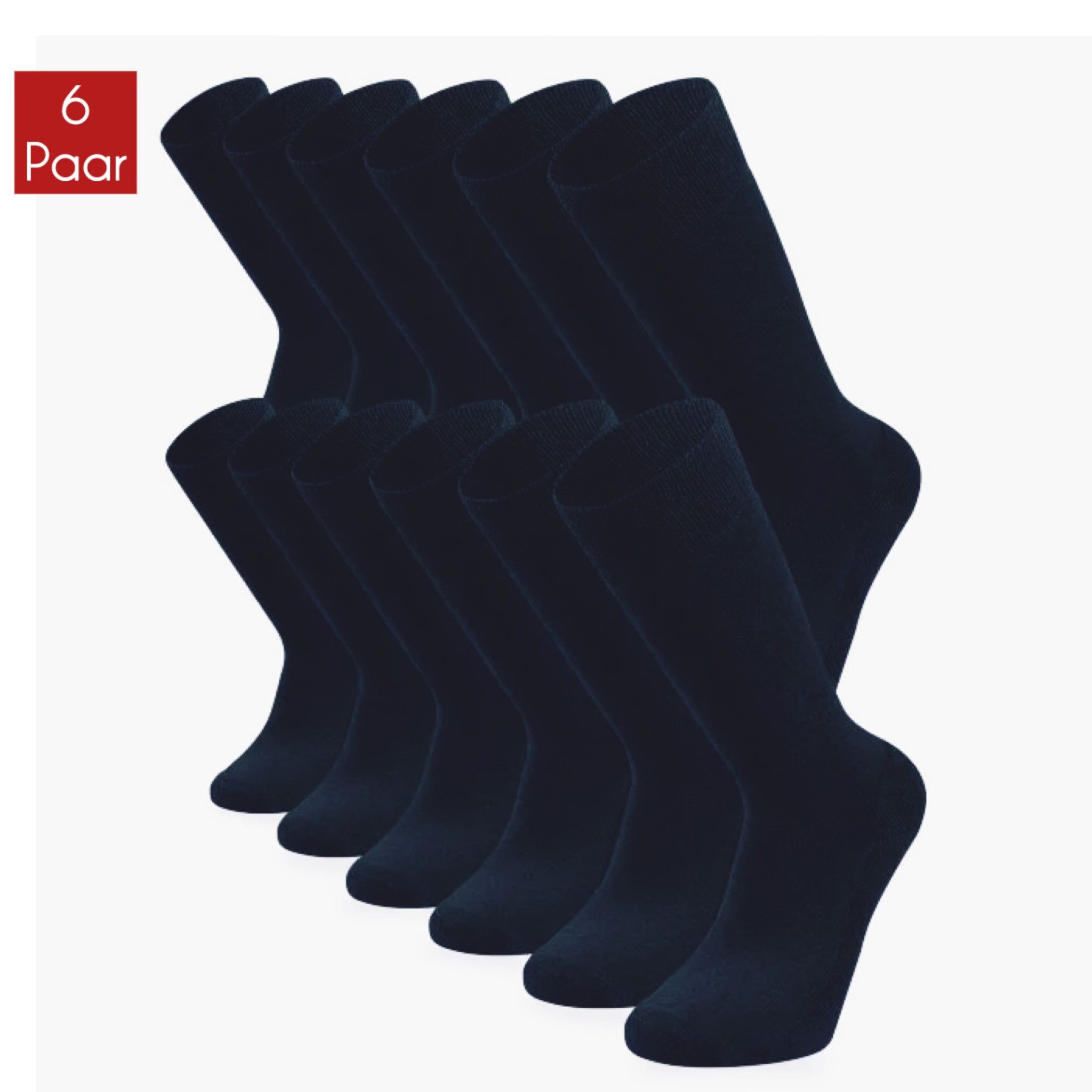 NERS Basicsocken aus gekämmter Baumwolle Damen & Herren mit Frotteesohle, ohne Naht (6-Paar, 6 Paar) Thermosocken, Atmungsaktiv und mit Komfortbund