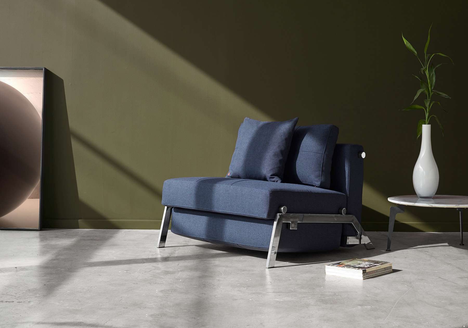 INNOVATION LIVING ™ Sessel CUBED Schlafsessel, bequem, hochwertige Verarbeitung, edle Chrom Füße