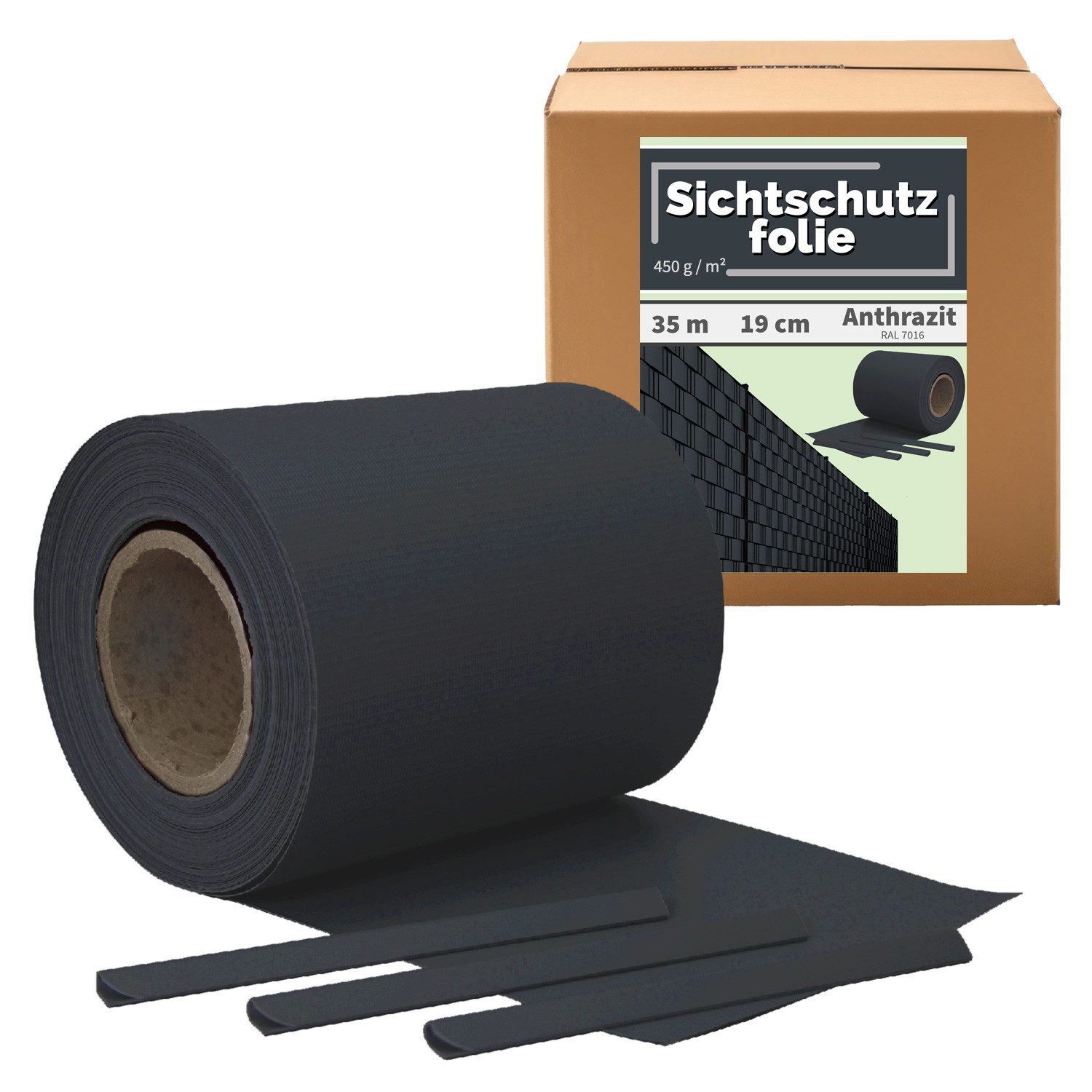 Kingpower Sichtschutzstreifen Sichtschutz PVC Sichtschutzstreifen Doppelstabmattenzaun Anthrazit 35m