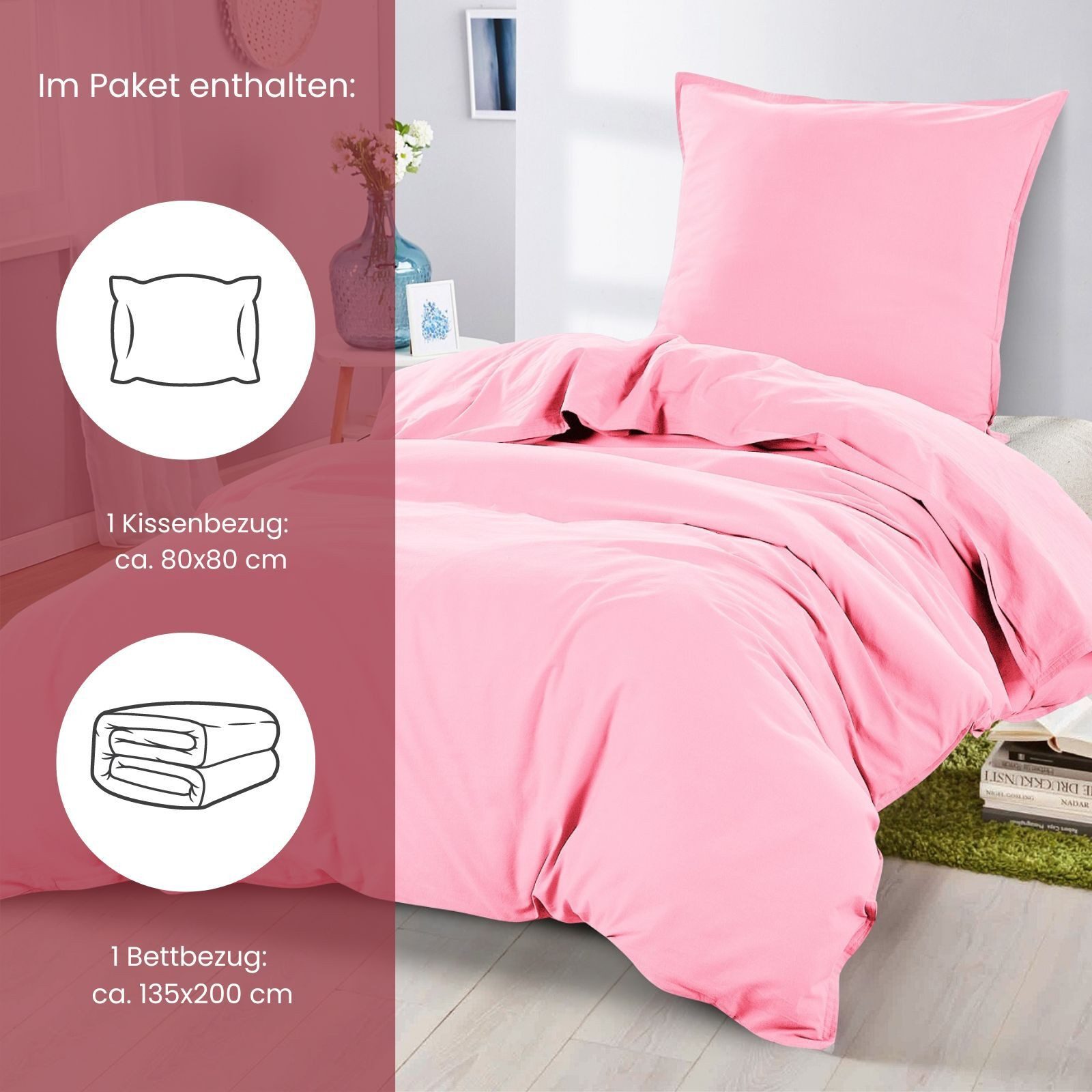 wometo Bettwäsche Stone Washed in Gr. 135x200, 155x220, Renforcé, OEKO-TEX® günstig online kaufen