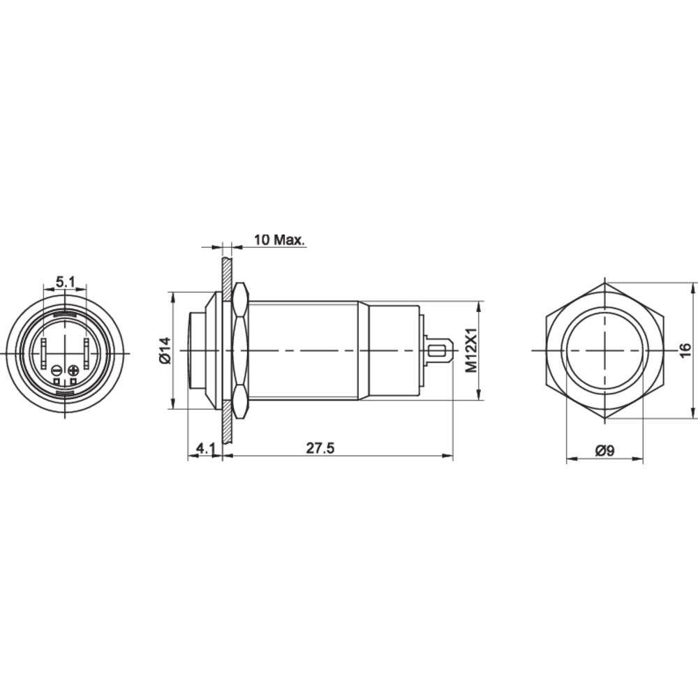 TRU COMPONENTS für Serie Druckschalter GQ12, Schalter Drucktaster