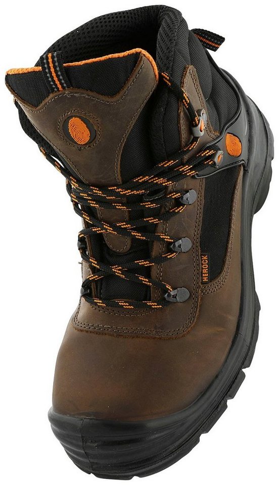 Herock Magnus High Compo S3 Schuhe Sicherheitsschuh Echtes Leder,  durchtrittsicher, nicht-metallisch, weit, Klasse S3