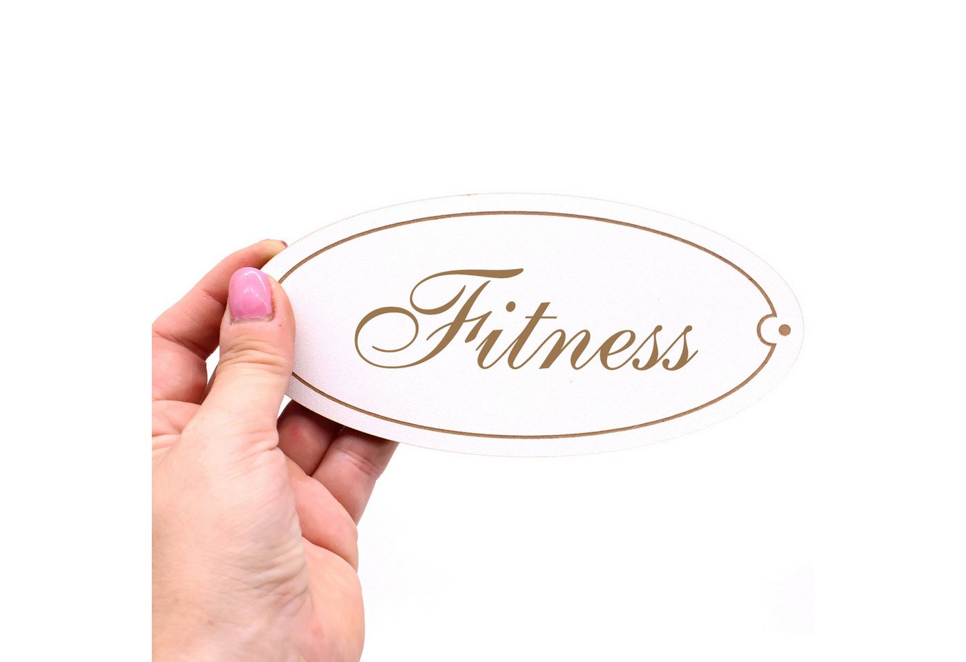 Thumbnail - Dekolando Hinweisschild Türschild Oval - Fitness - Schild 15 x 7 cm - Schilder Türschilder, (1 St)