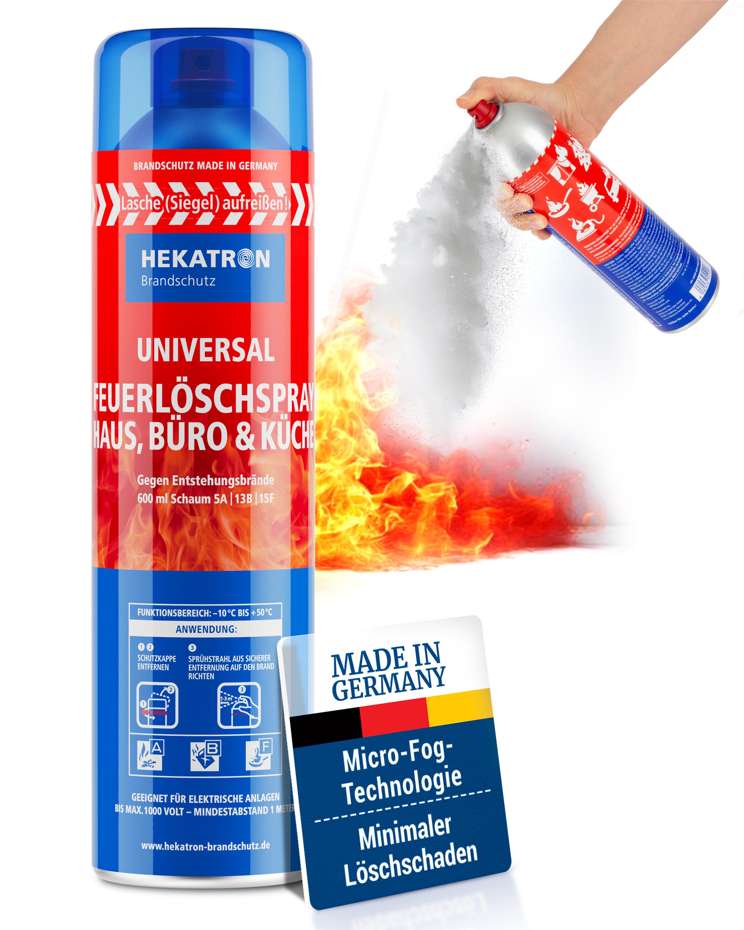 Hekatron Feuerlöschspray Hekatron Feuerlöschspray, 600 Ml, Löschschaum, (1-St)