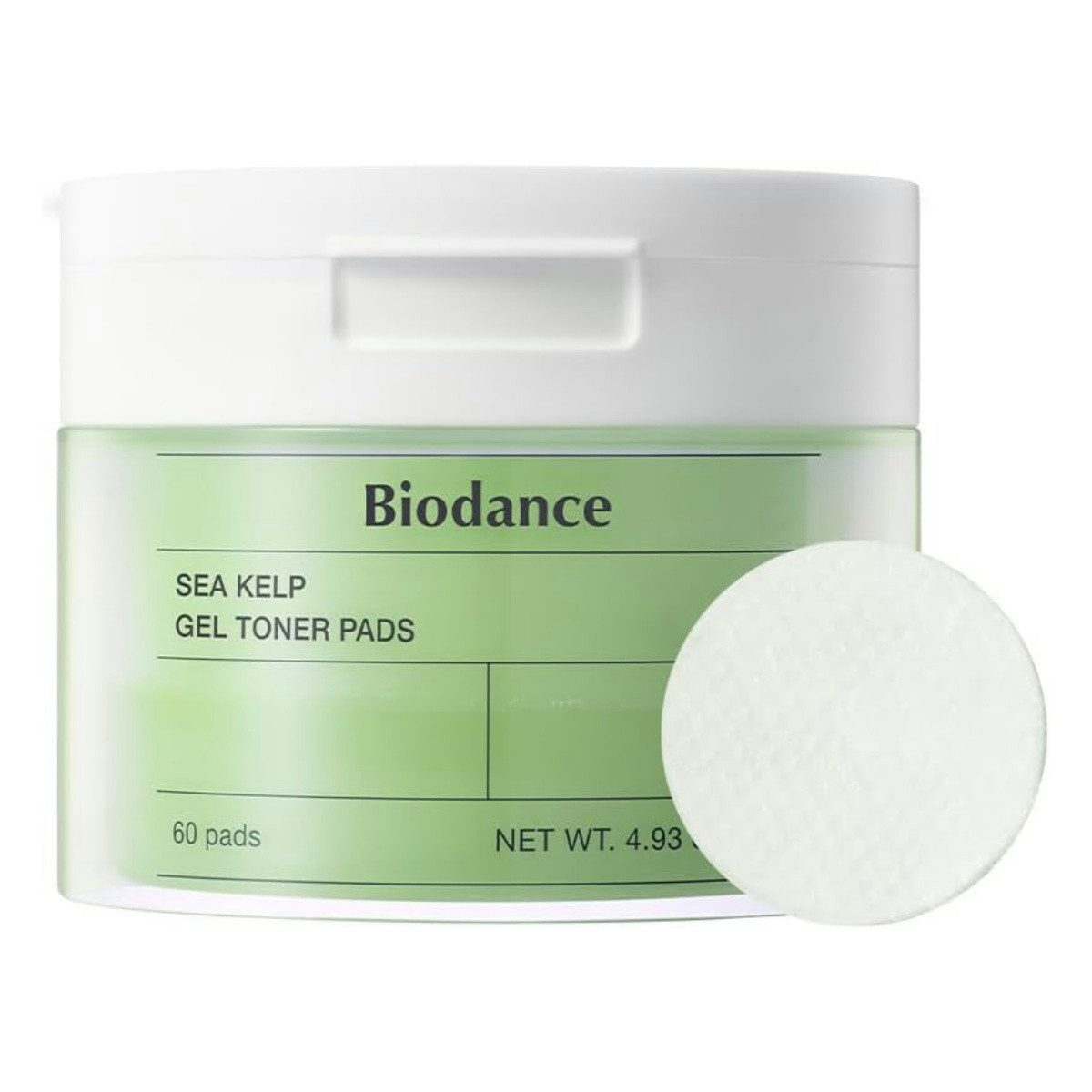 Biodance Toner Sea Kelp Gel Toner Pads 140g – 60 Pads für empfindliche Haut, beruhigende K-Beauty Gesichtspflege mit fermentiertem Seetang-Extrakt, & Tiefseewasser, hydratisierend, talgregulierend & sanft klärend