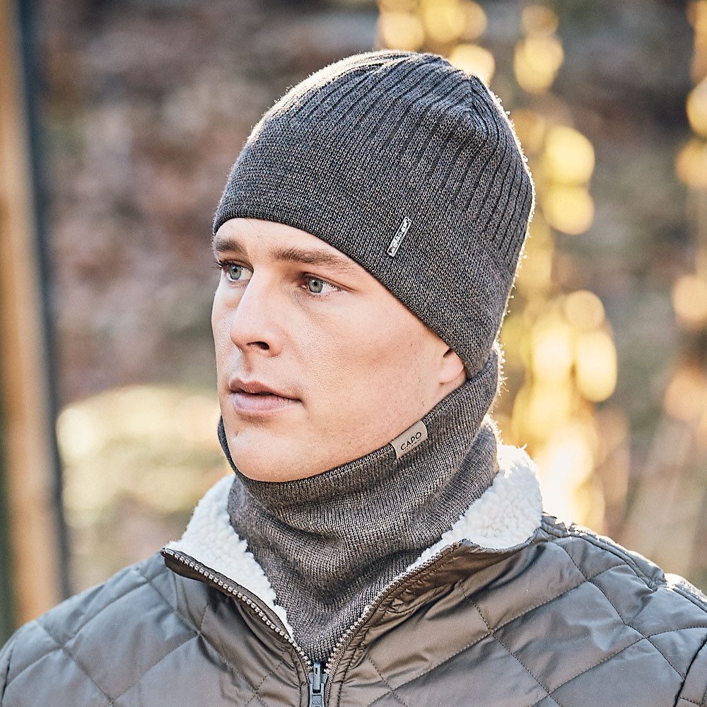 CAPO Strickmütze Rippenstrick, hoher Wollanteil, natürliche Thermoregulatio günstig online kaufen