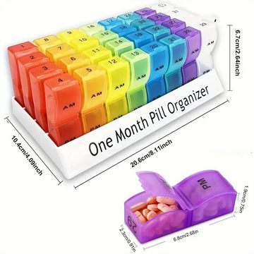 RefinedFlare Pillendose PP-Kunststoff-Medikamentenbox, Kapazitätssplitter-Aufbewahrungsbox