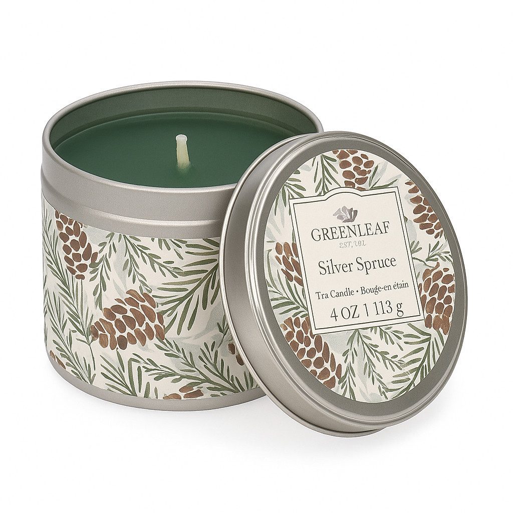 Greenleaf Duftkerze Silver Spruce (1-tlg), Candle Duftkerze in der Dose 113 g