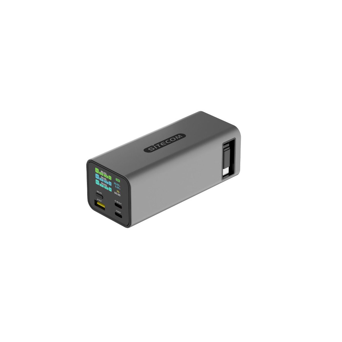 Sitecom Laptop Powerbank 20000 mAh 100W mit ausziehbarem USB C Kabel Powerbank