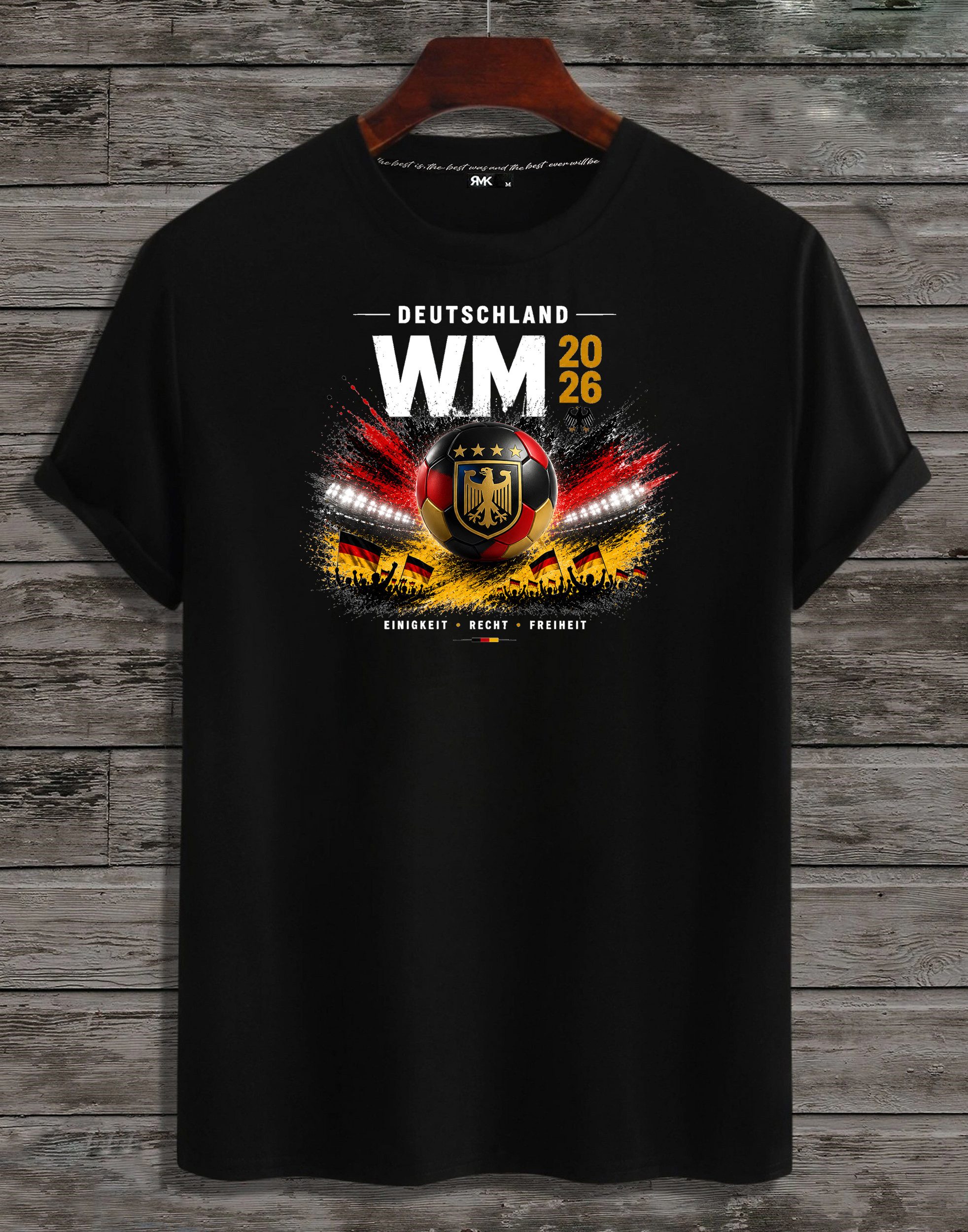 T-Shirt Herren T-Shirt Basic Rundhalls Fußball Deutschland WM 2026