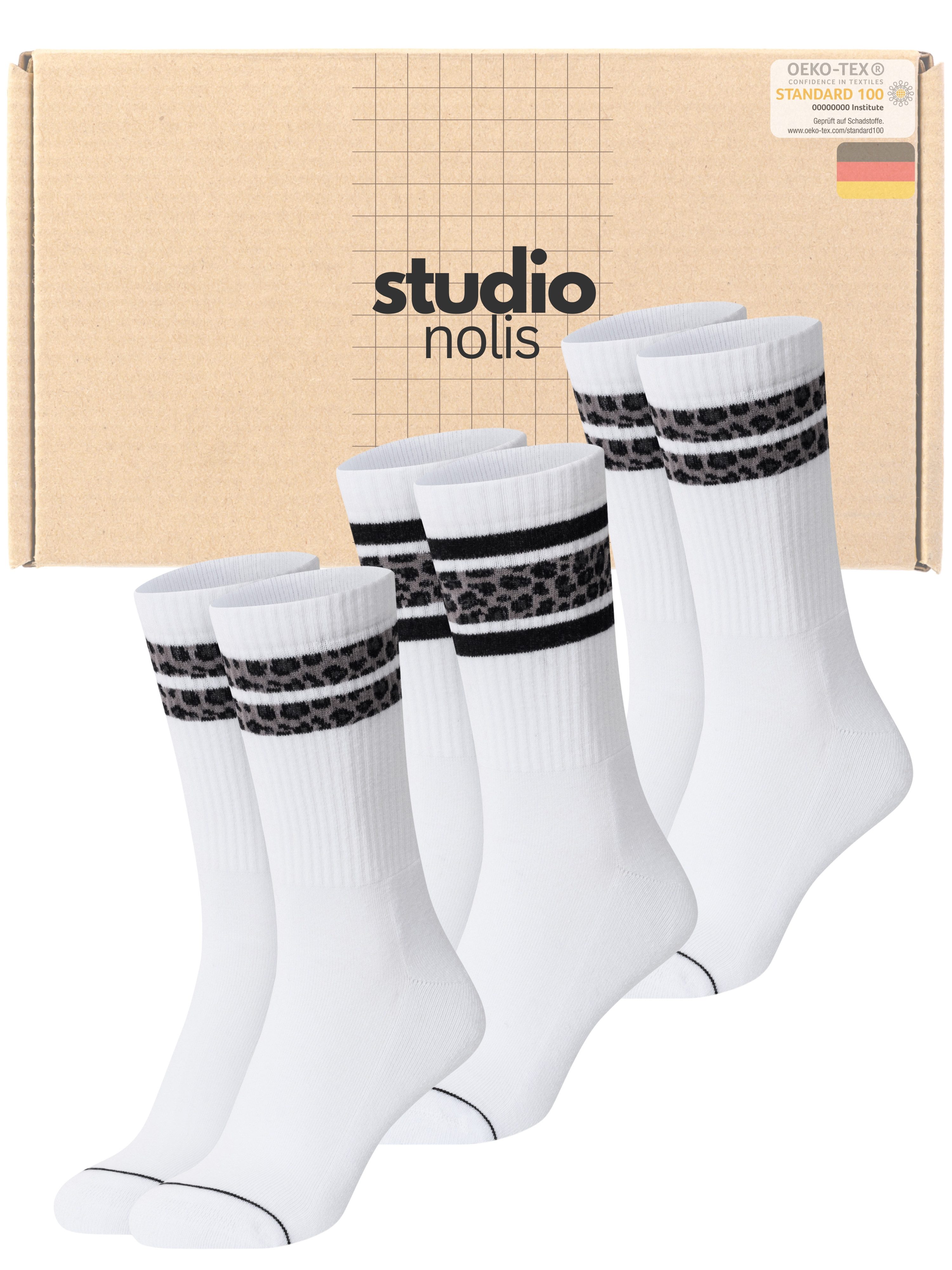 Studio Nolis Tennissocken Leo Streifen - Socken Damen Leo Print - Baumwolle günstig online kaufen