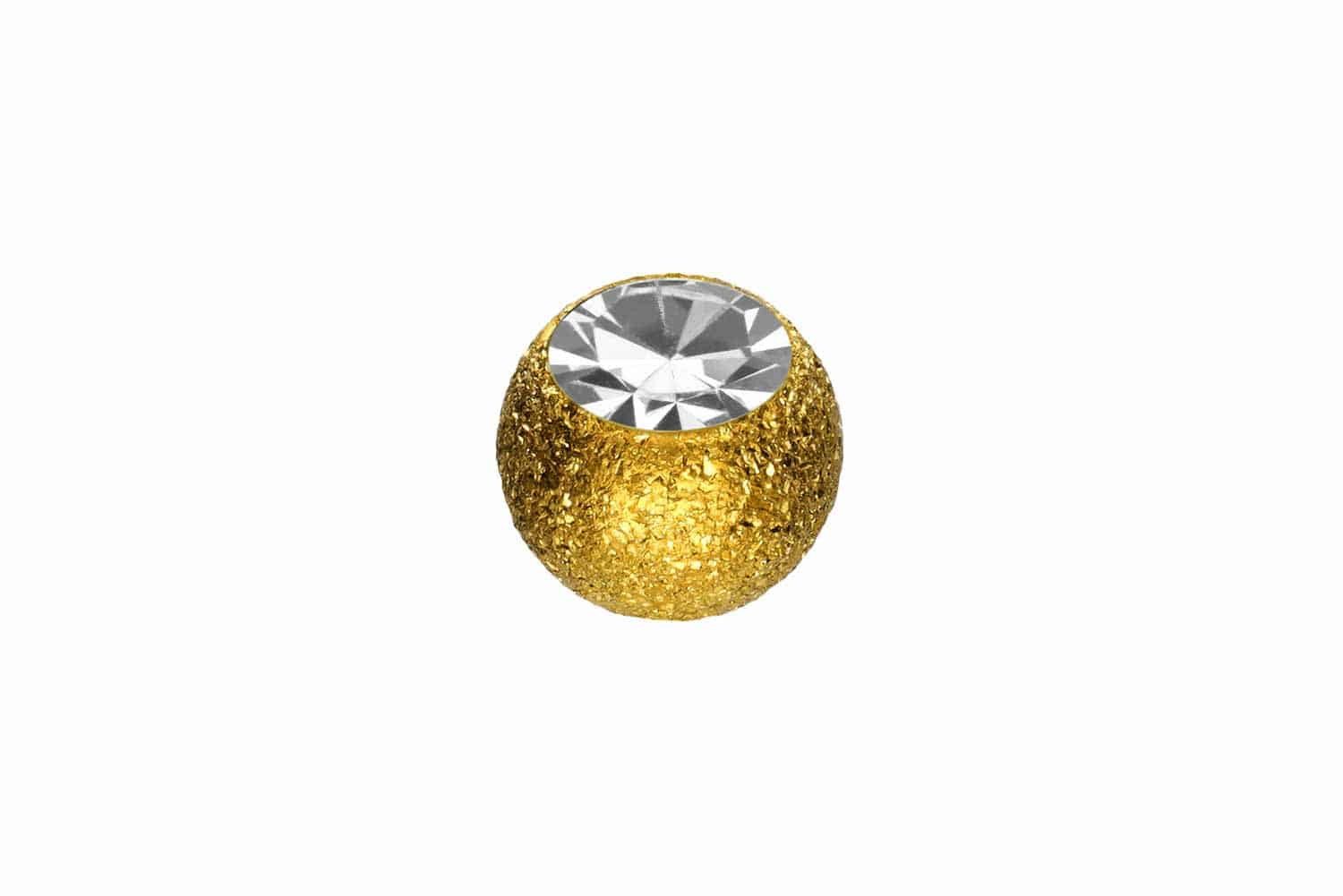 Piercing-Set Chirurgenstahl Schraubkugel DIAMANTOPTIK + KRISTALL