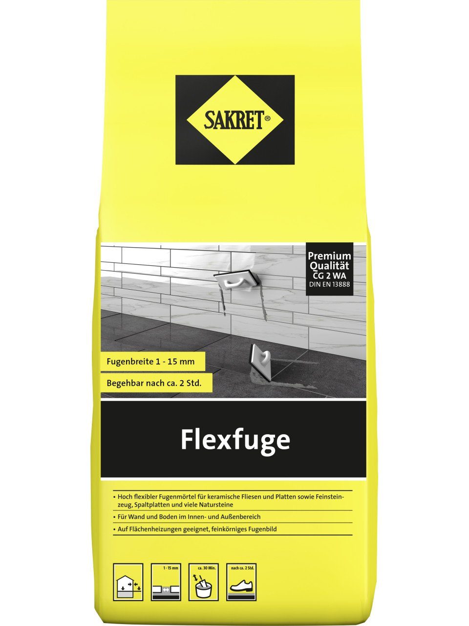 Sakret Fugenmörtel SAKRET Flexfuge 1 - 15 mm weiß 5 kg