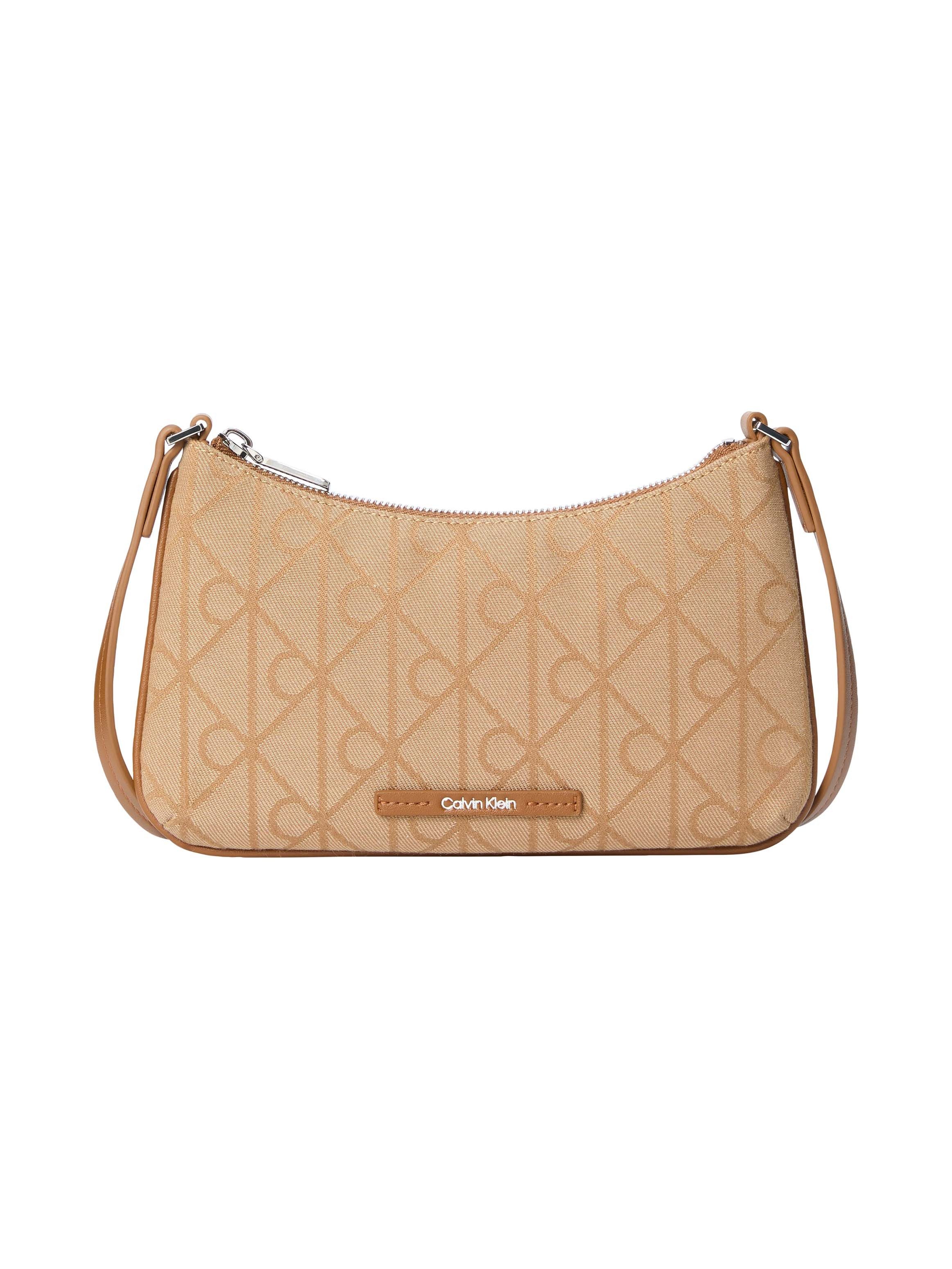 Calvin Klein Mini Bag EMBLEM AOP JACQUARD CONV MINI BA, Umhängetasche, kleine Damen Handtasche mit Logo-Musterung