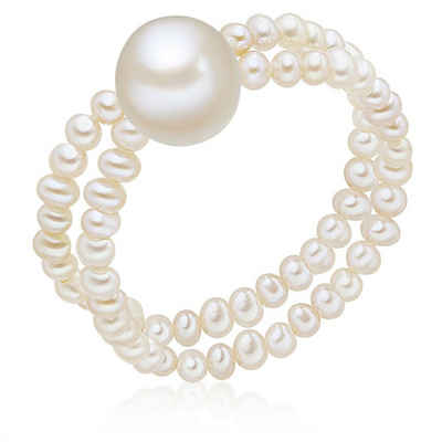 Valero Pearls Perlenring weiß, mit Süßwasser-Zuchtperlen