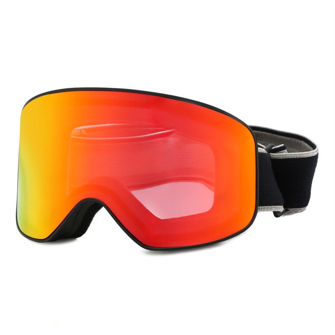 skibrille herren Doppelschichtige skibrille Antibeschlag-Sport-Outdoor-Fahrradbrille L.Ru Schwarz (Fahrradbrille;Motorradbrille;Schwimmbrille;Skibrille), Kurzsichtigkeitsbrille, UG damen Winter Skibrille