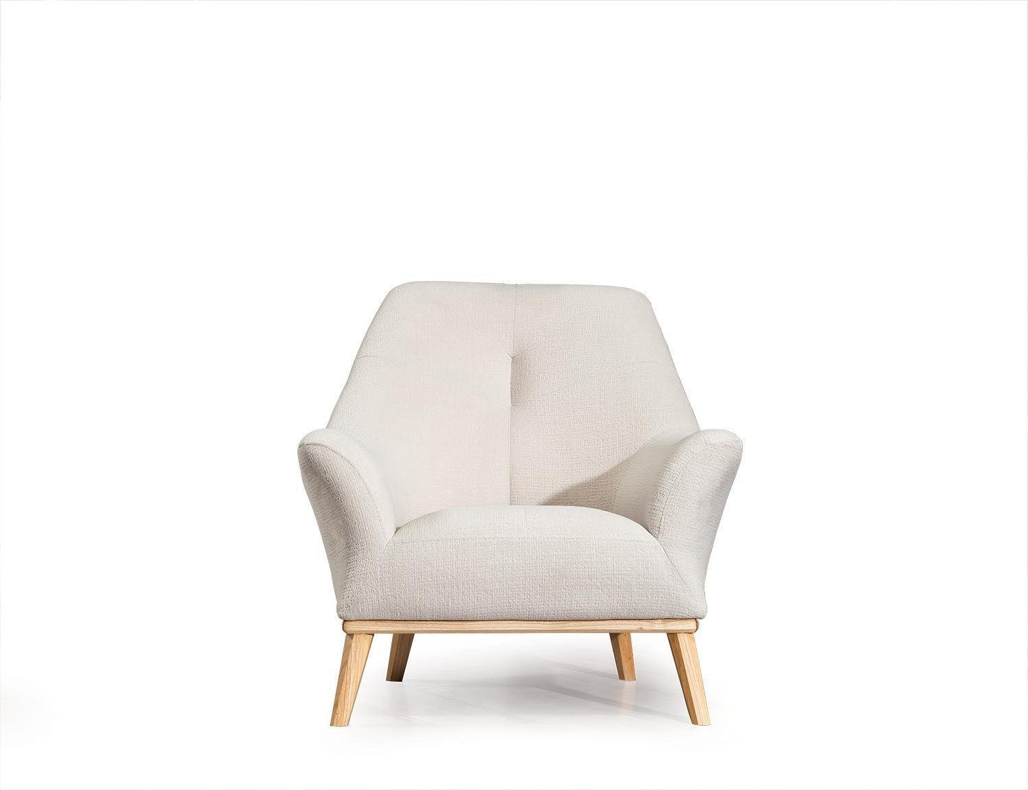 Textil Design Relax 1 weiß Wohnzimmer Club Sessel Möbel Luxus JVmoebel Sessel Sitzer