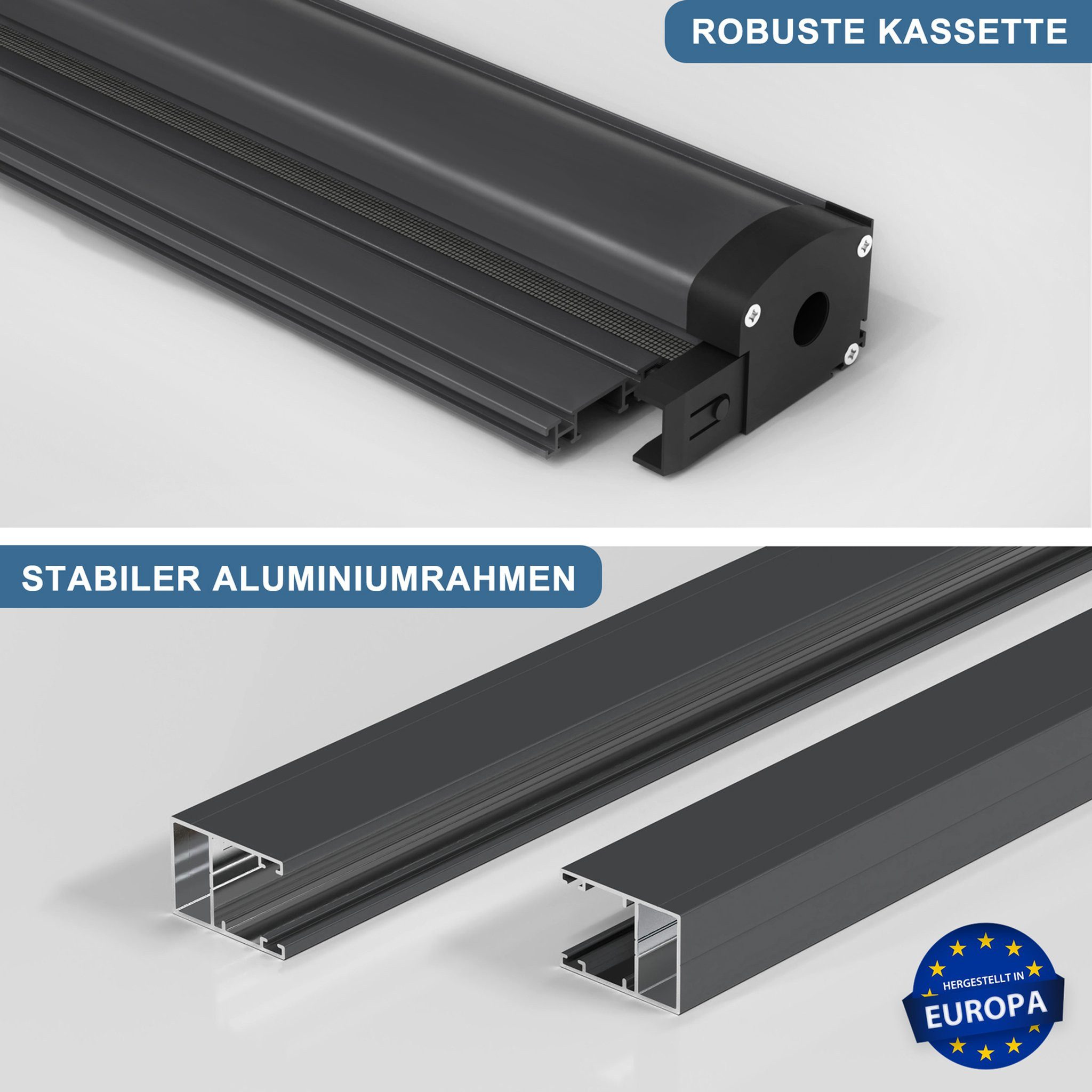 Insektenschutzrollo Fliegengitter Insektenschutzrollo für Fenster 60 x 100 cm anthrazit, jalousiescout, transparent, mit Bohren, in Führungsschienen, zum Schrauben, Aluminiumrahmen, Reißfest