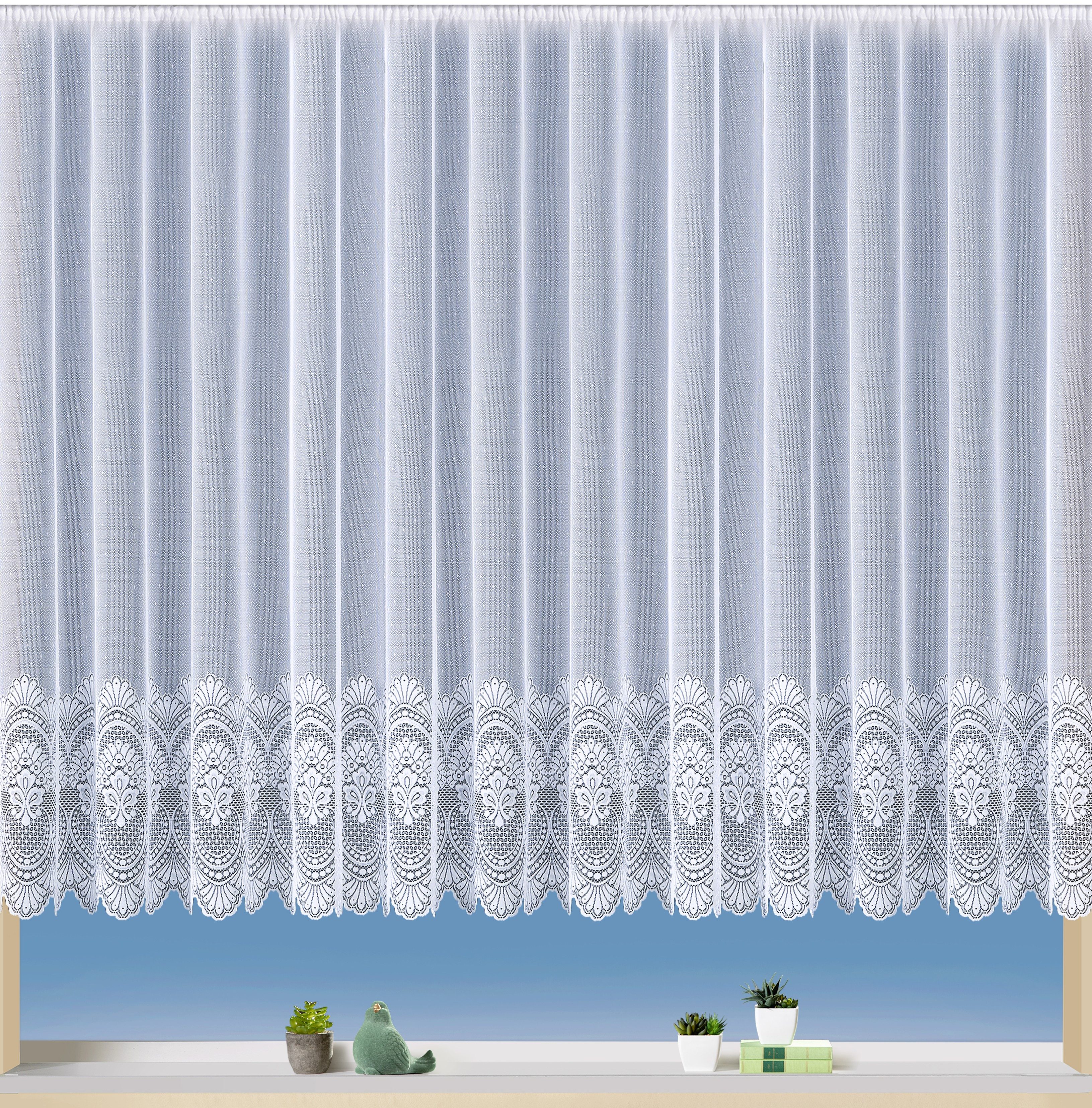 Weckbrodt Gardine "Napoli", Weckbrodt (1 St), Kräuselband, halbtransparent, jacquard, gebogt, Bordüre, Sockel