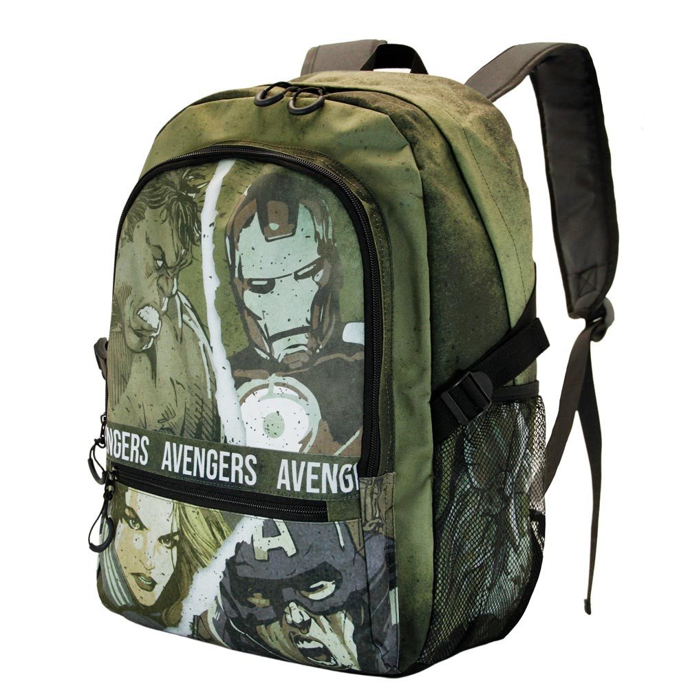 Karactermania Rucksack Marvel Avengers Tagesrucksack Freizeitrucksack Backpack Reiserucksack, praktische Reißverschlussschlaufen