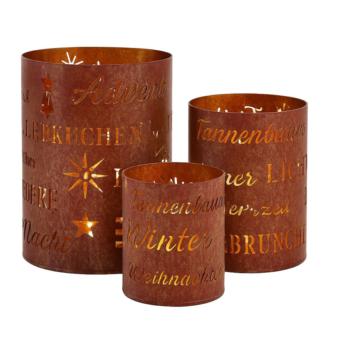 RIFFELMACHER & WEINBERGER Christbaumschmuck Фонари Set 3-tlg, Beere Gold, Für Kerzen bis 1