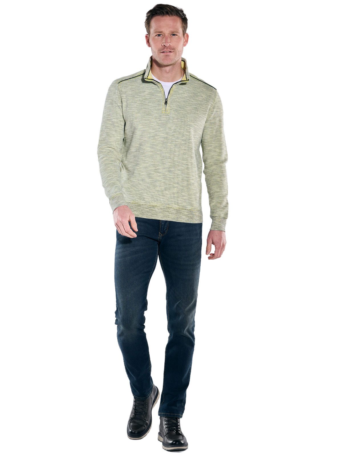 Engbers Sweatshirt Herren Sweatshirt Stehbund, Gelb