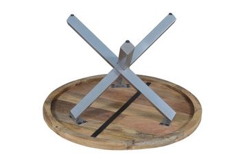 SAM® Esstisch Runi (Tisch mit Gestell), Mangoholz im Used-Look, runde Tischplatte (50mm), Stern-Gestell