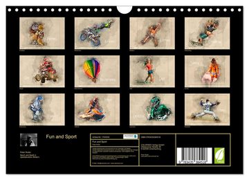 CALVENDO Wandkalender Fun and Sport (Wandkalender 2025 DIN A4 quer), CALVENDO Monatskalender