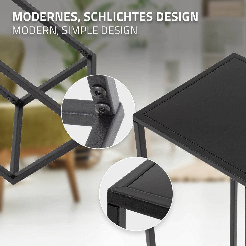 ML-DESIGN Blumenständer Pflanzenständer Set aus Metall Pflanztopf Deko Blumenhocker (2 St), Blumentopfständer Schwarz Wetterfeste und robuste Blumentopfhalter – Bild 3 von 5