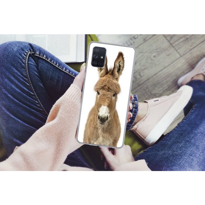 MuchoWow Handyhülle Esel - Tiere - Fell Phone Case Handyhülle Samsung Galaxy A71 Silikon Schutzhülle