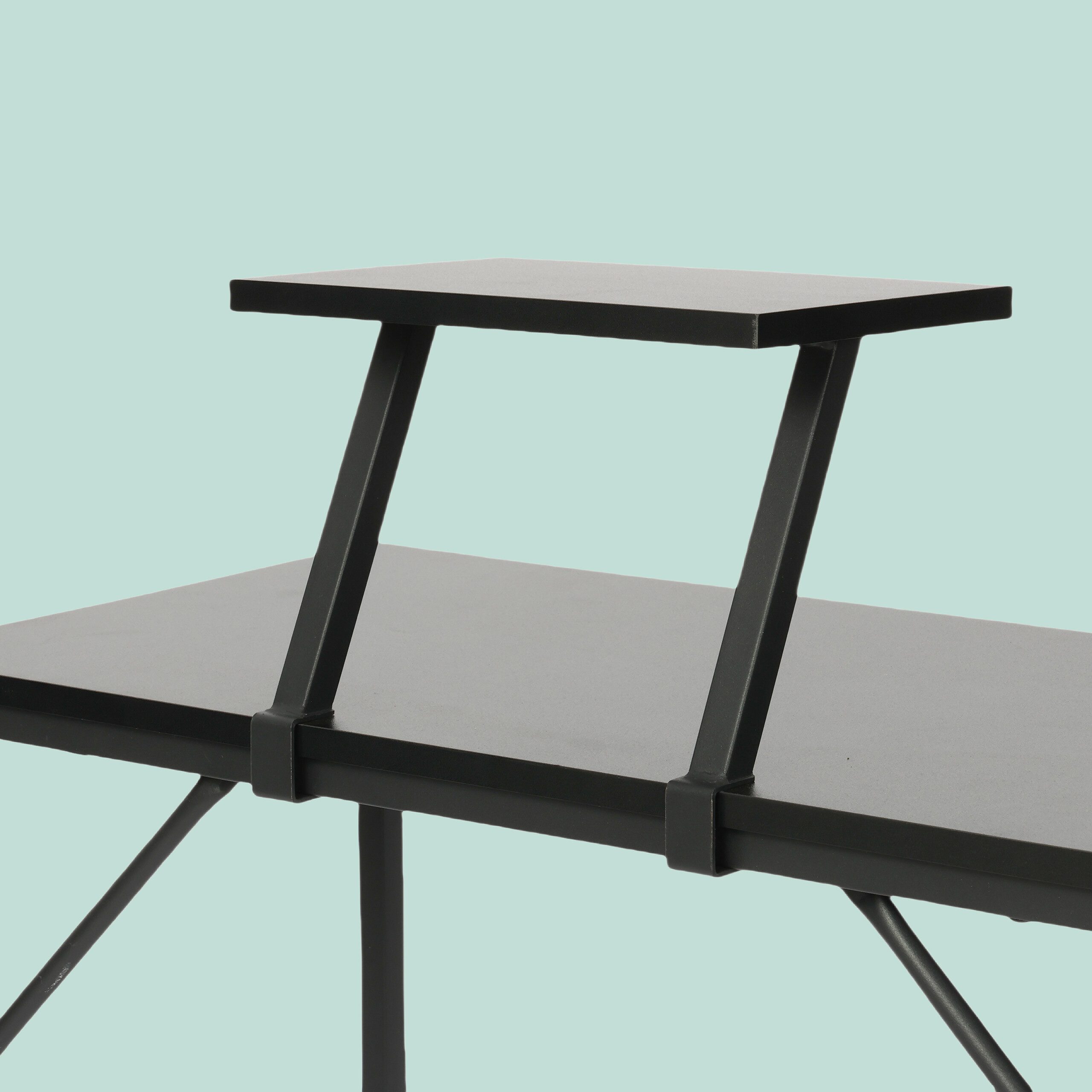 relaxdays Computertisch Schreibtisch mit Monitoraufsatz