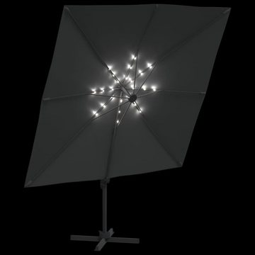 vidaXL Balkonsichtschutz LED-Ampelschirm Anthrazit 400x300 cm