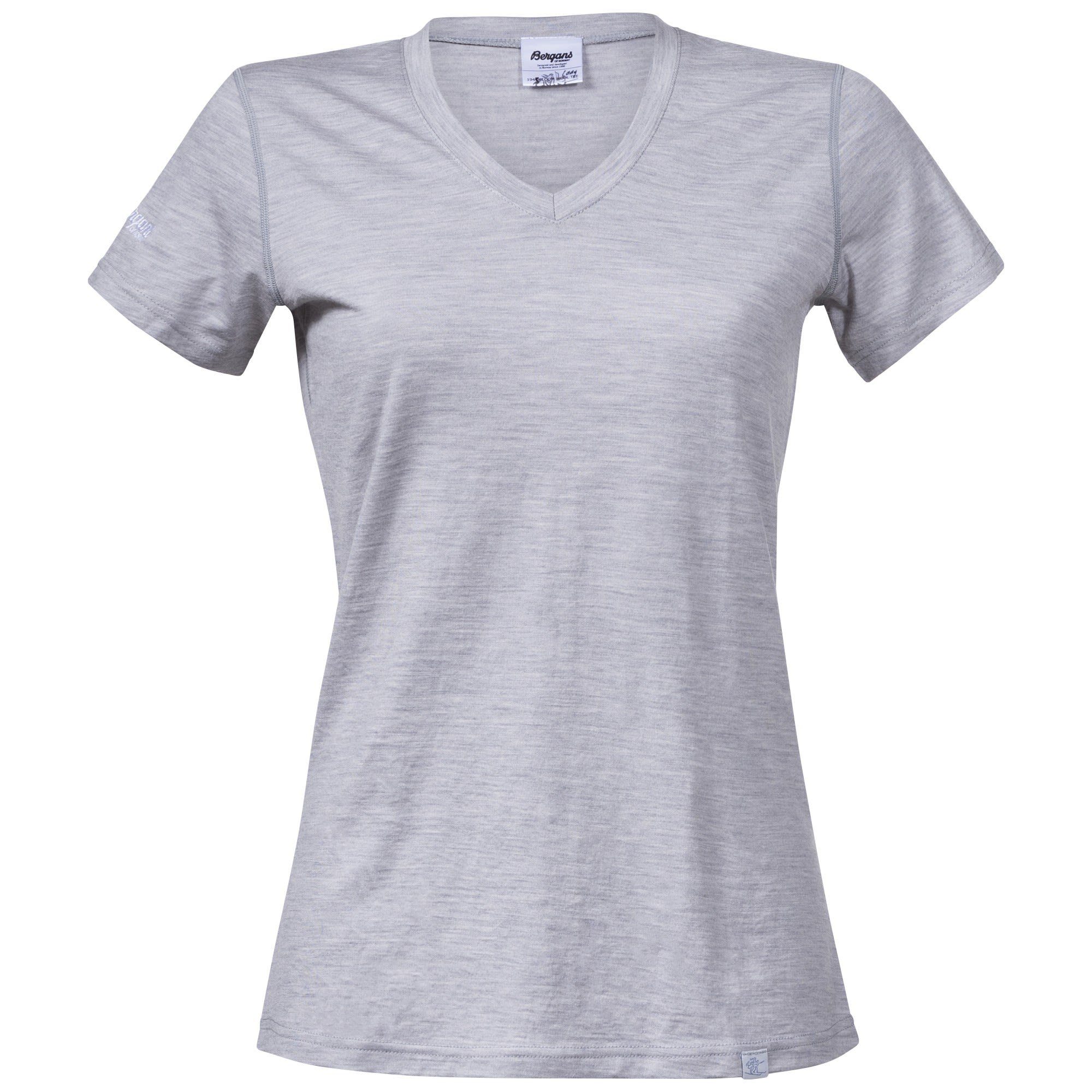 Bergans T-Shirt Bergans Bloom Wool Lady Tee Damen Kurzarm-Shirt Grey Melange | T-Shirts