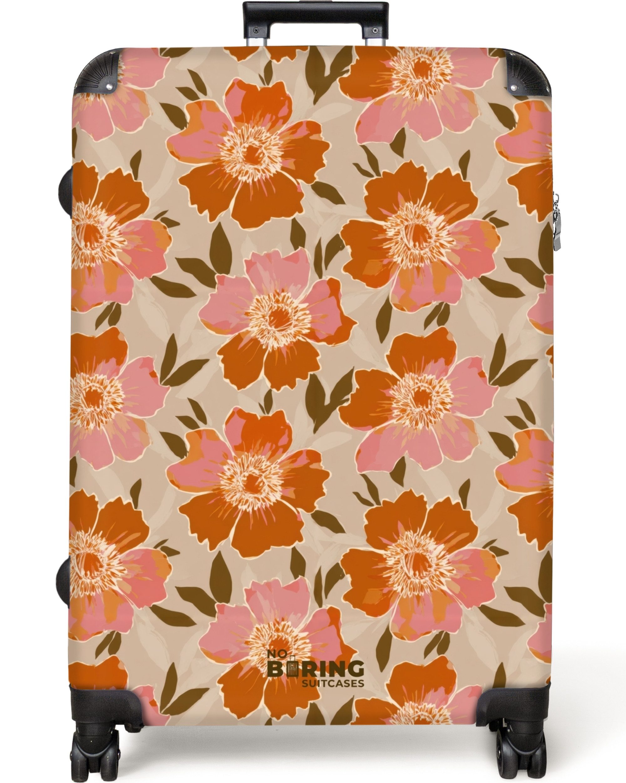Hartschalen-Trolley Blumen - Motiv - Retro 77 cm - 98 L