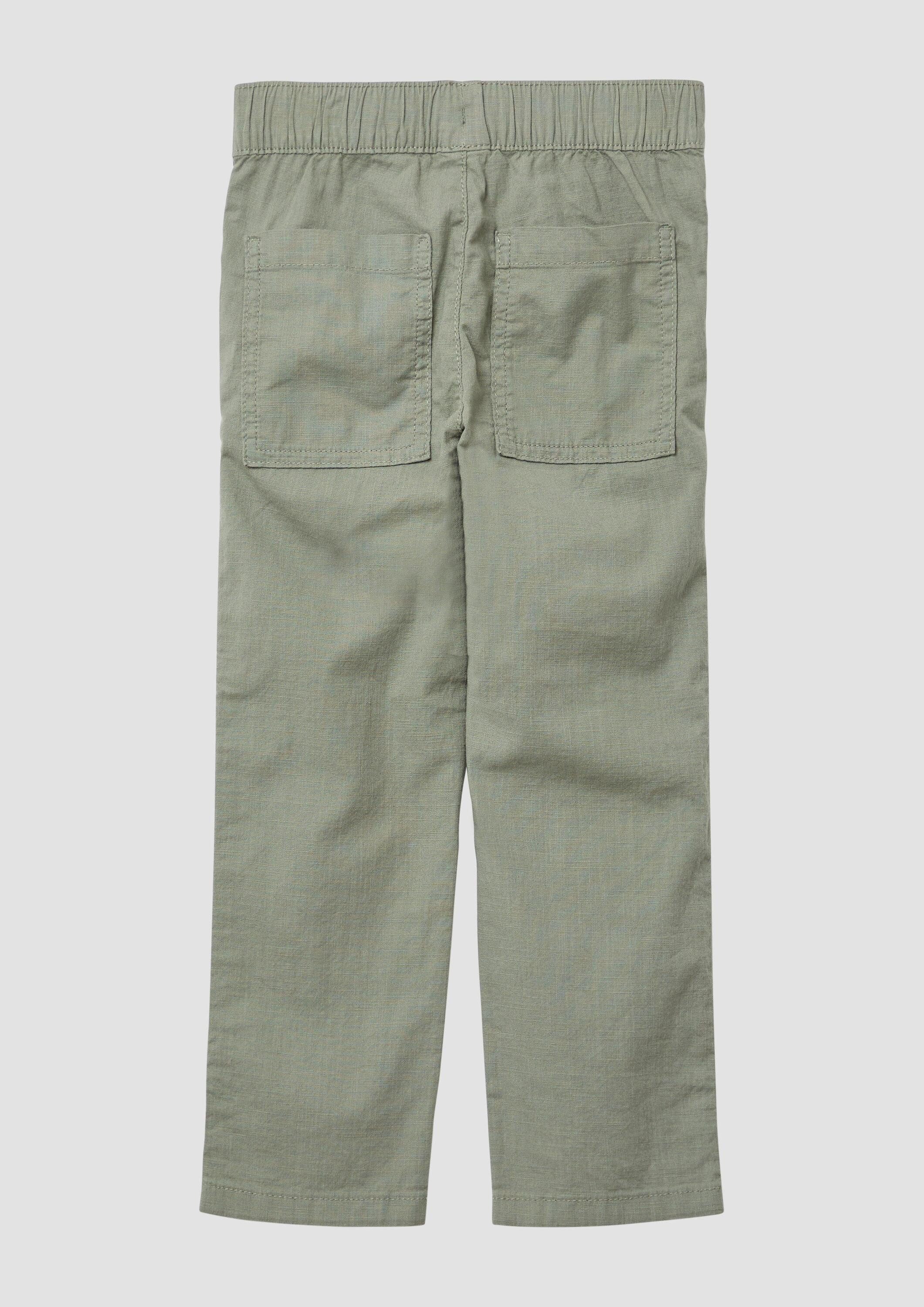 s.Oliver Chinos Hose Relaxed-Fit-Hose aus Baumwolle in Leinen-Optik
