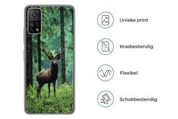 MuchoWow Handyhülle Hirsche - Wald - Bäume - Tiere - Natur, Phone Case, Handyhülle Xiaomi Mi 10T, Silikon, Schutzhülle