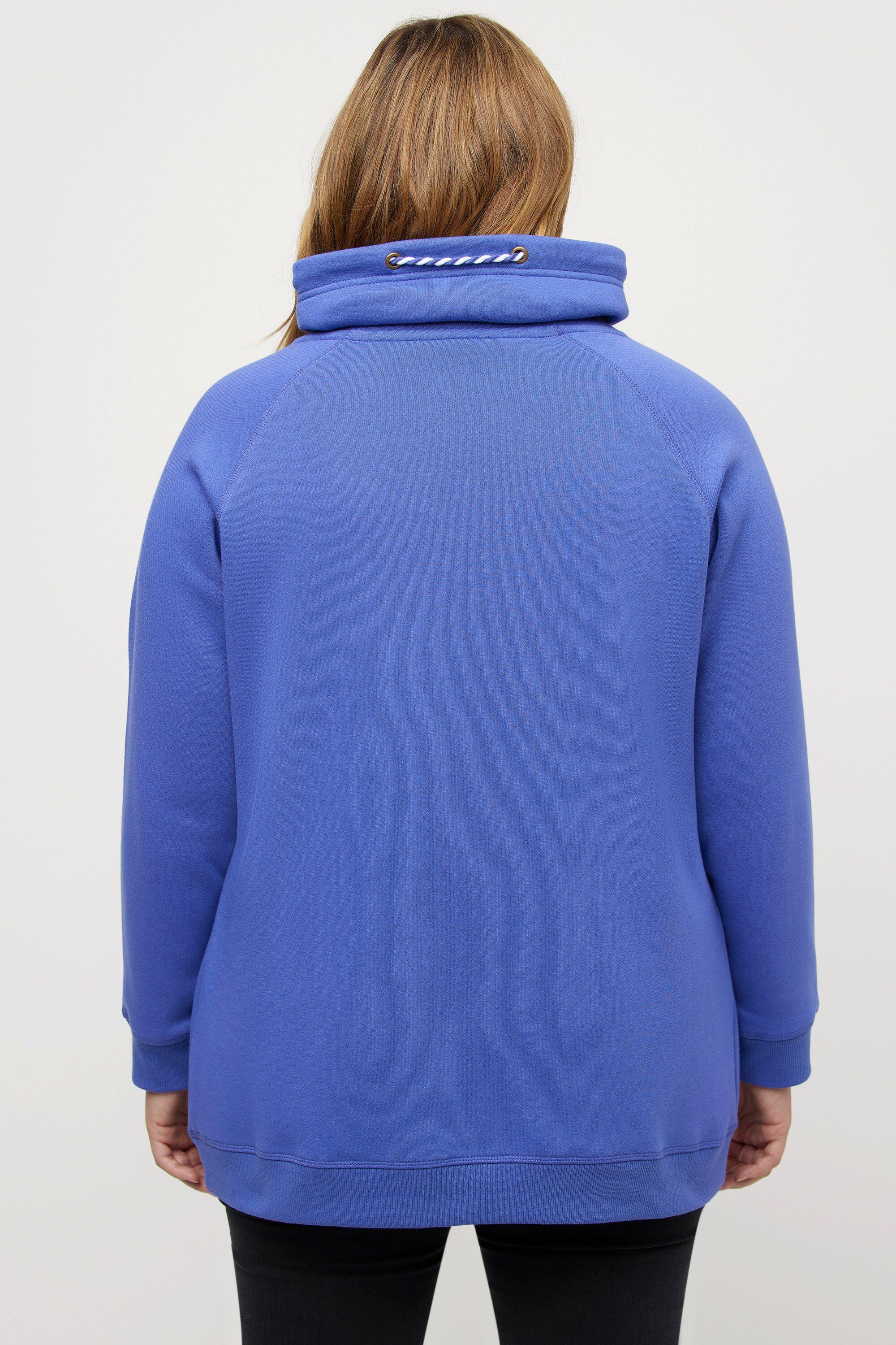 Sweatshirt Sweatshirt Ulla Stehkragen blau weiter Taschen Popken