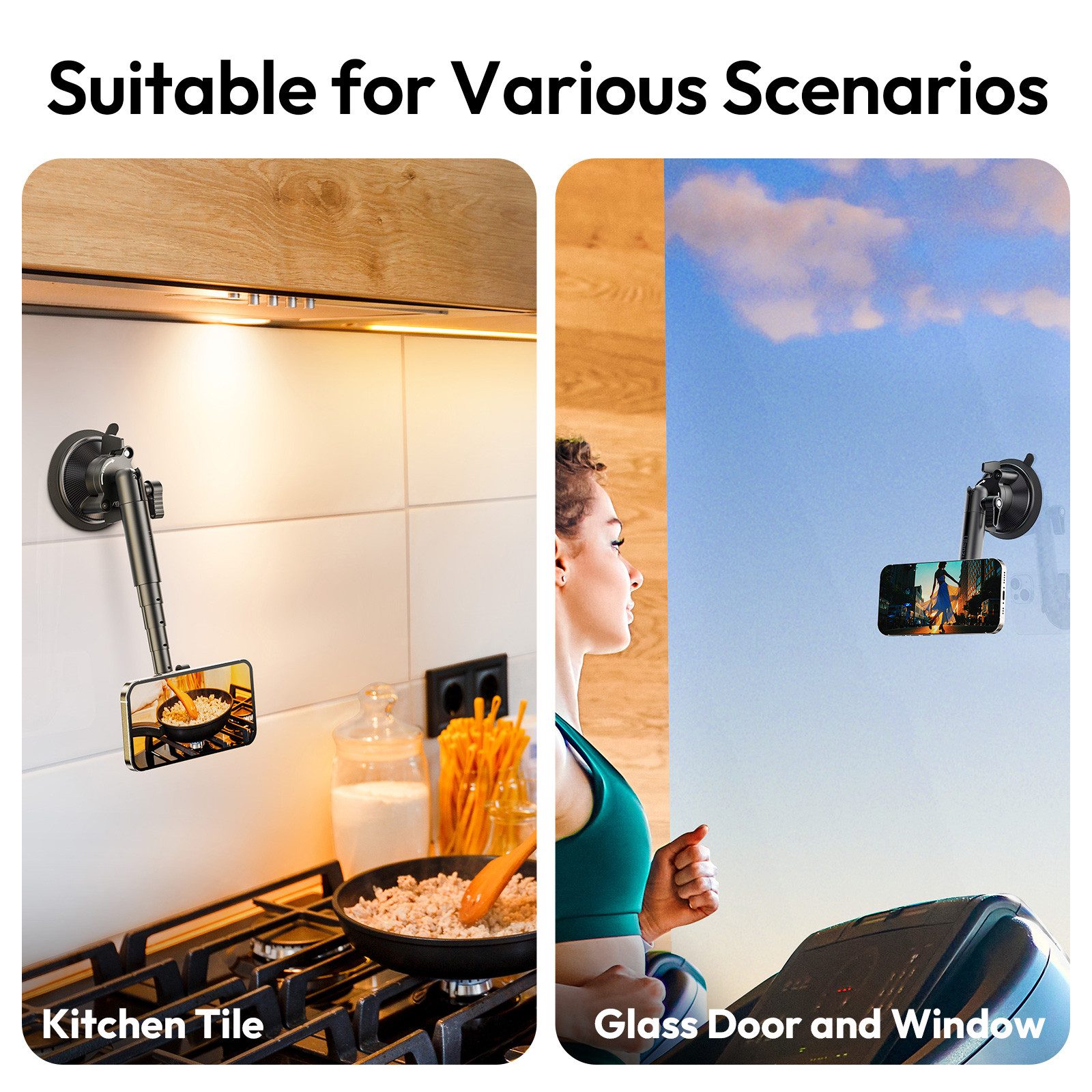 ULANZI Handy-Halterung ZJ06 Saugnapfhalterung Magic Arm für iPhone 16 15 14 13 Pro Pro Max